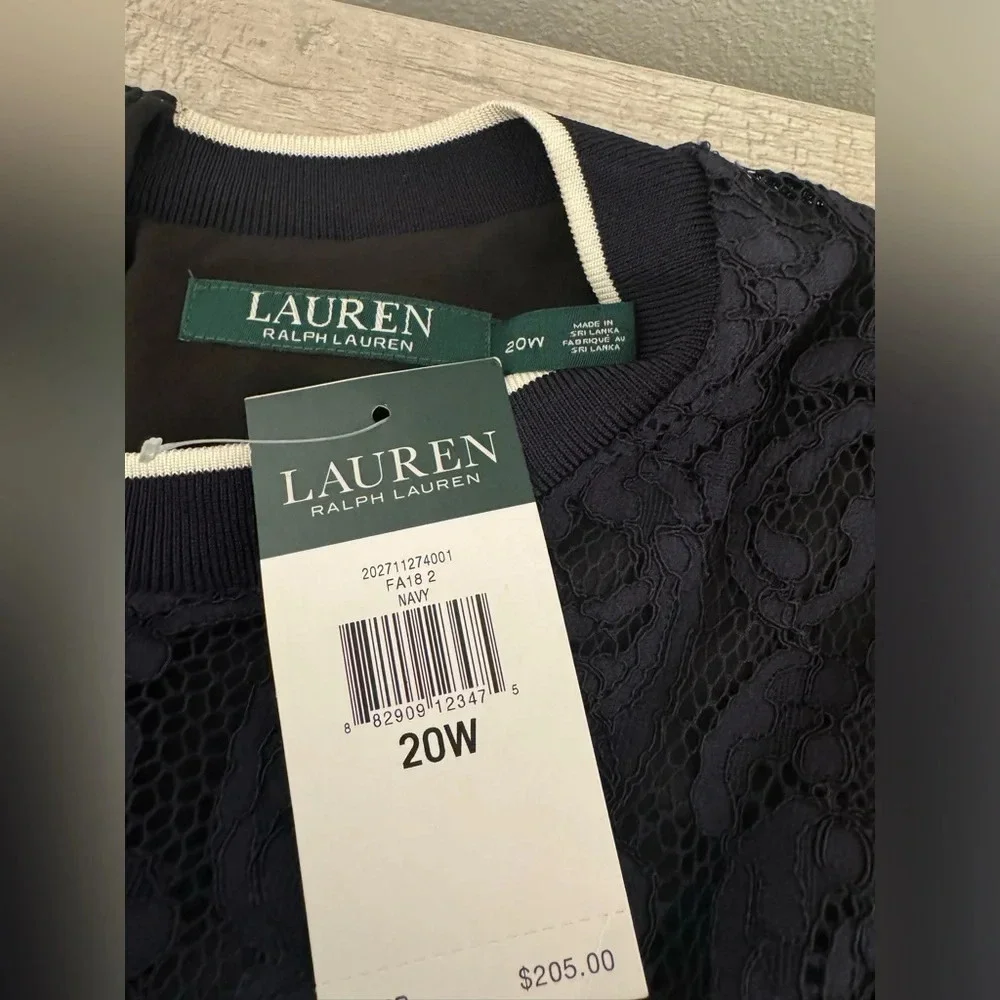 LAUREN RALPH LAUREN Yaritza Lace Overlay Mini Cocktail Dress Classy NWT 20W - Picture 9 of 10
